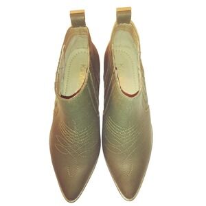 Kaanas Women's Juarez Texan Green Slip On Bootie Sz 37